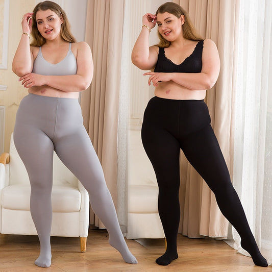 Women Striped Pantyhose Plus Size High Waist Anti-hook Black Tights Warm Seamless Tights Of Large Sizes - Better Life
